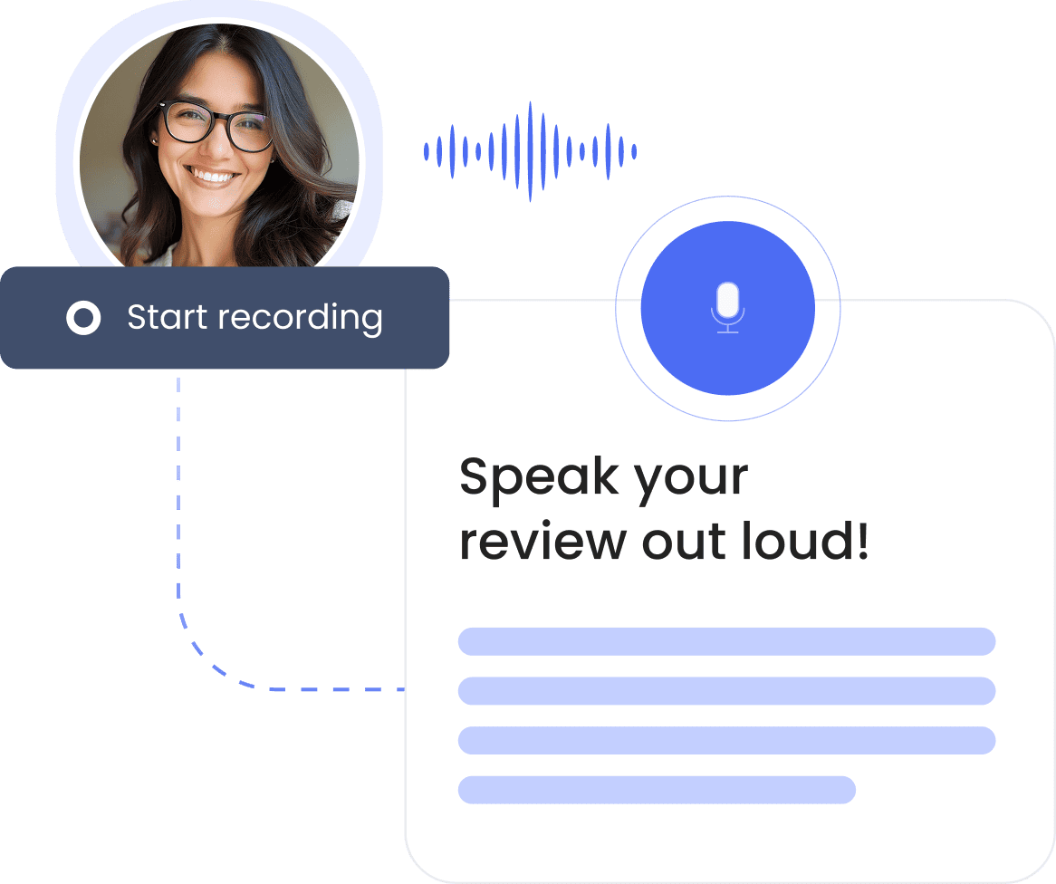 Talk and create reviews